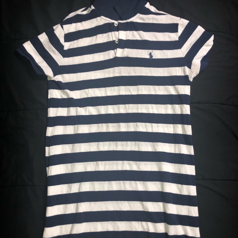 Stripe Polo collared dress